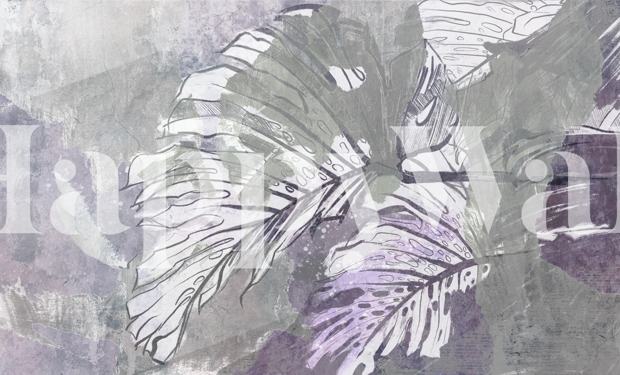 Abstract tropics 5 carta da parati in una stanza