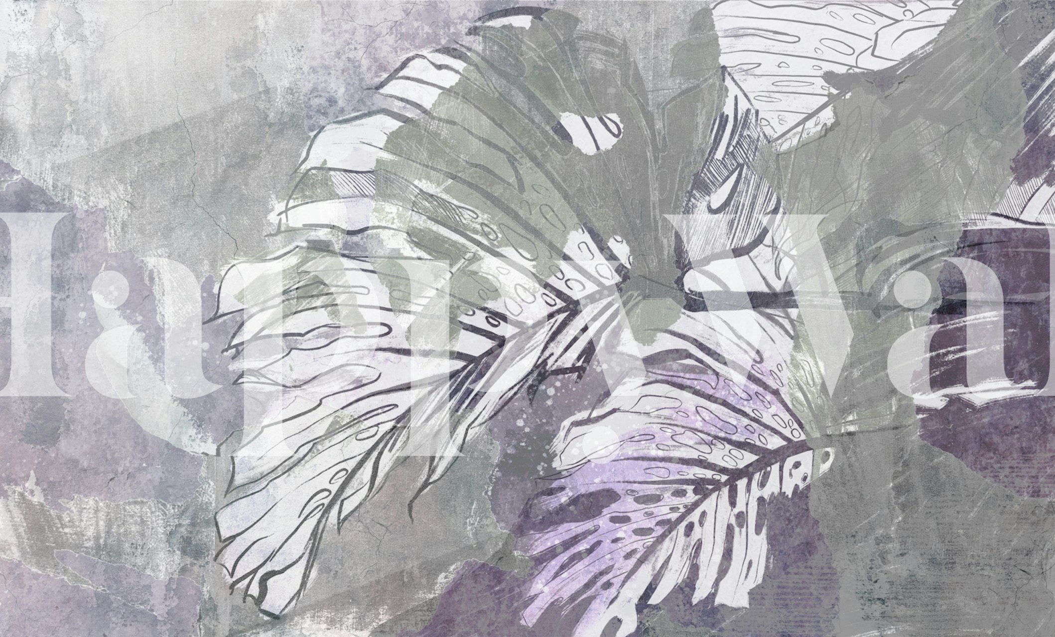 Abstract tropics 5 carta da parati in una stanza