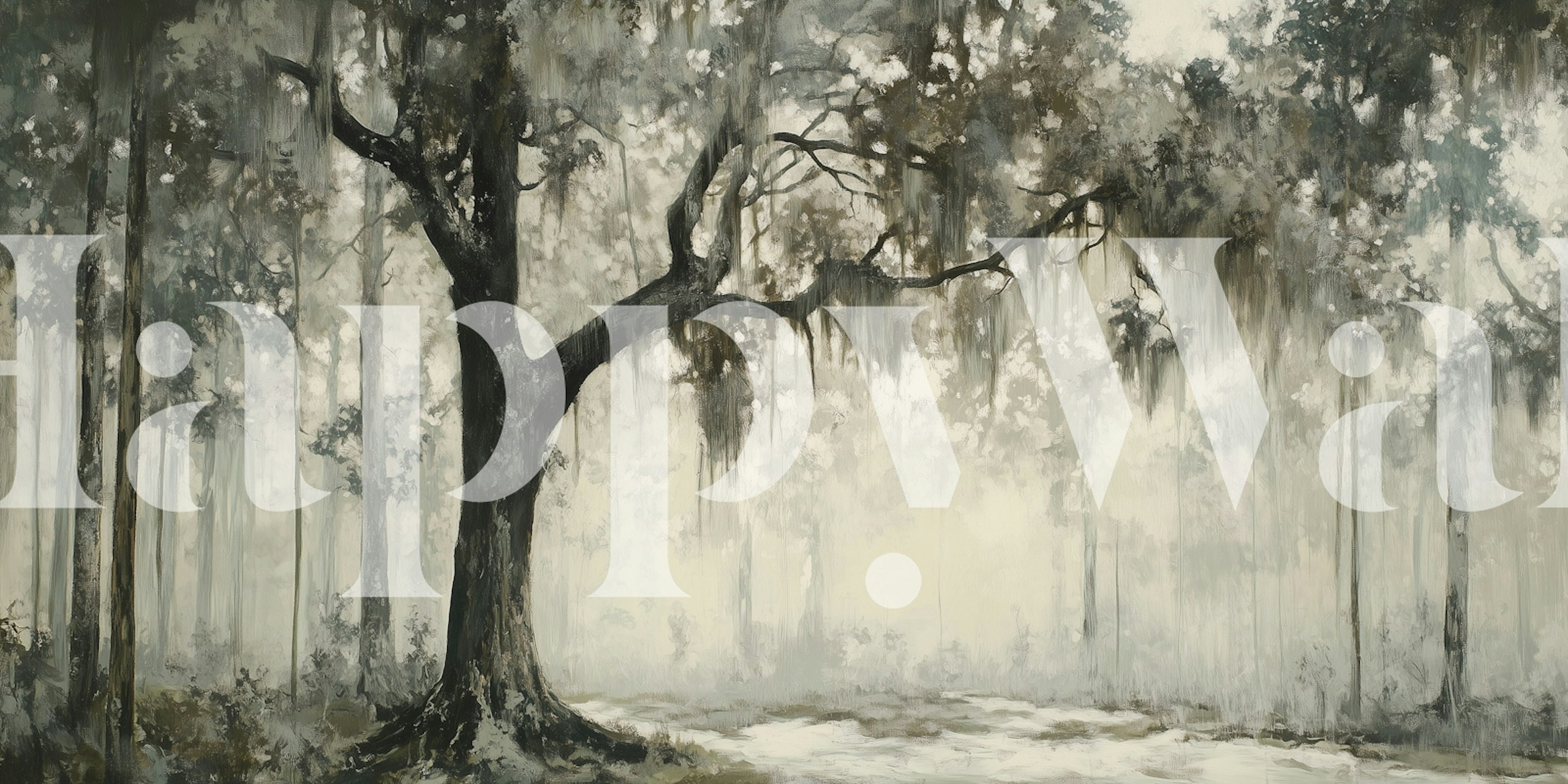 Tapeta Mystical Foggy Woods v pokoji