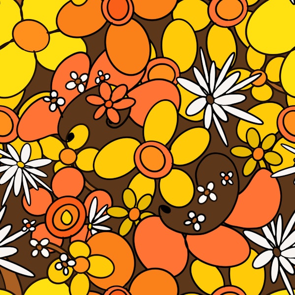 60s 70s Retro Flower Glam 1a