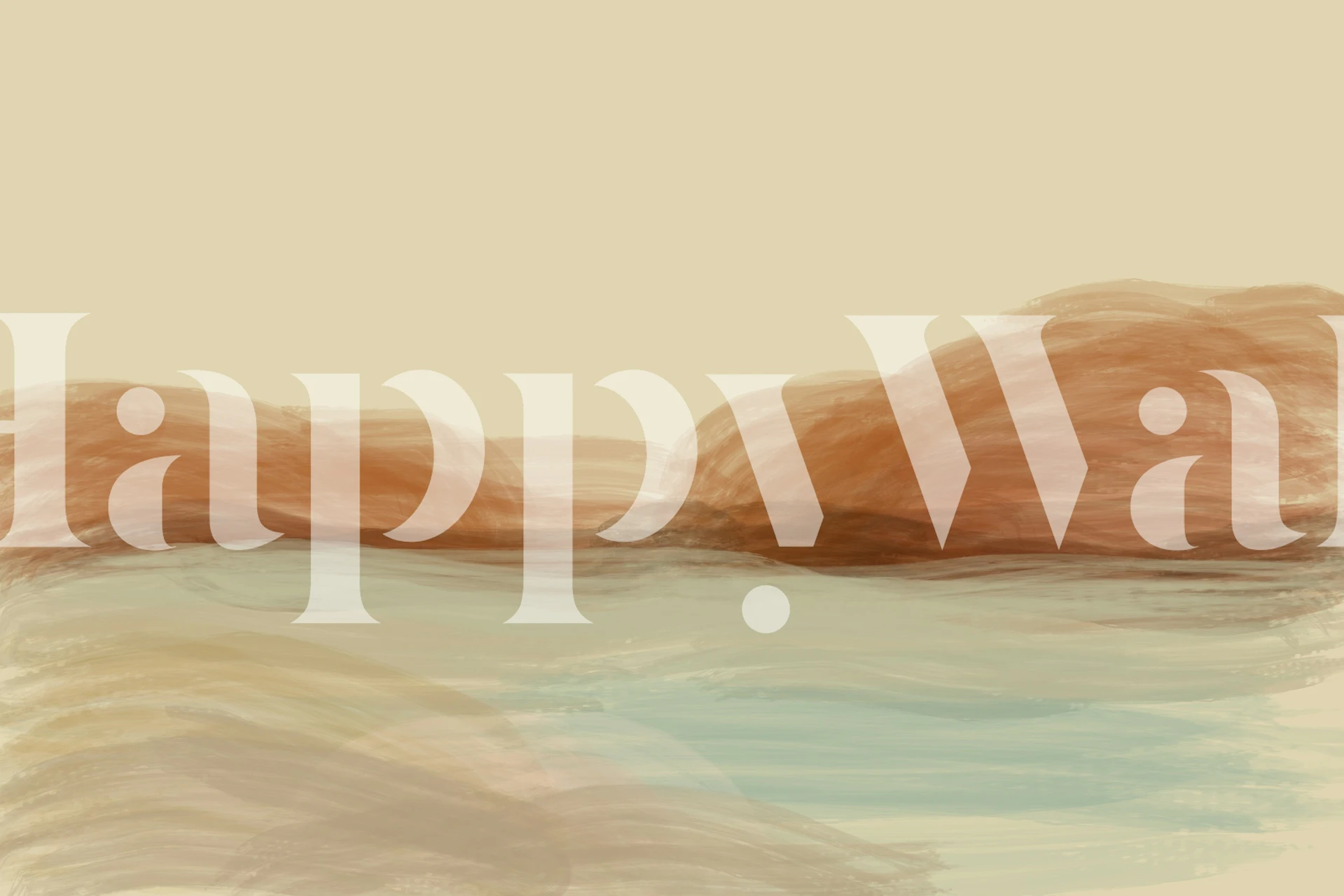 Muted Sandscape View wallpaper in a room