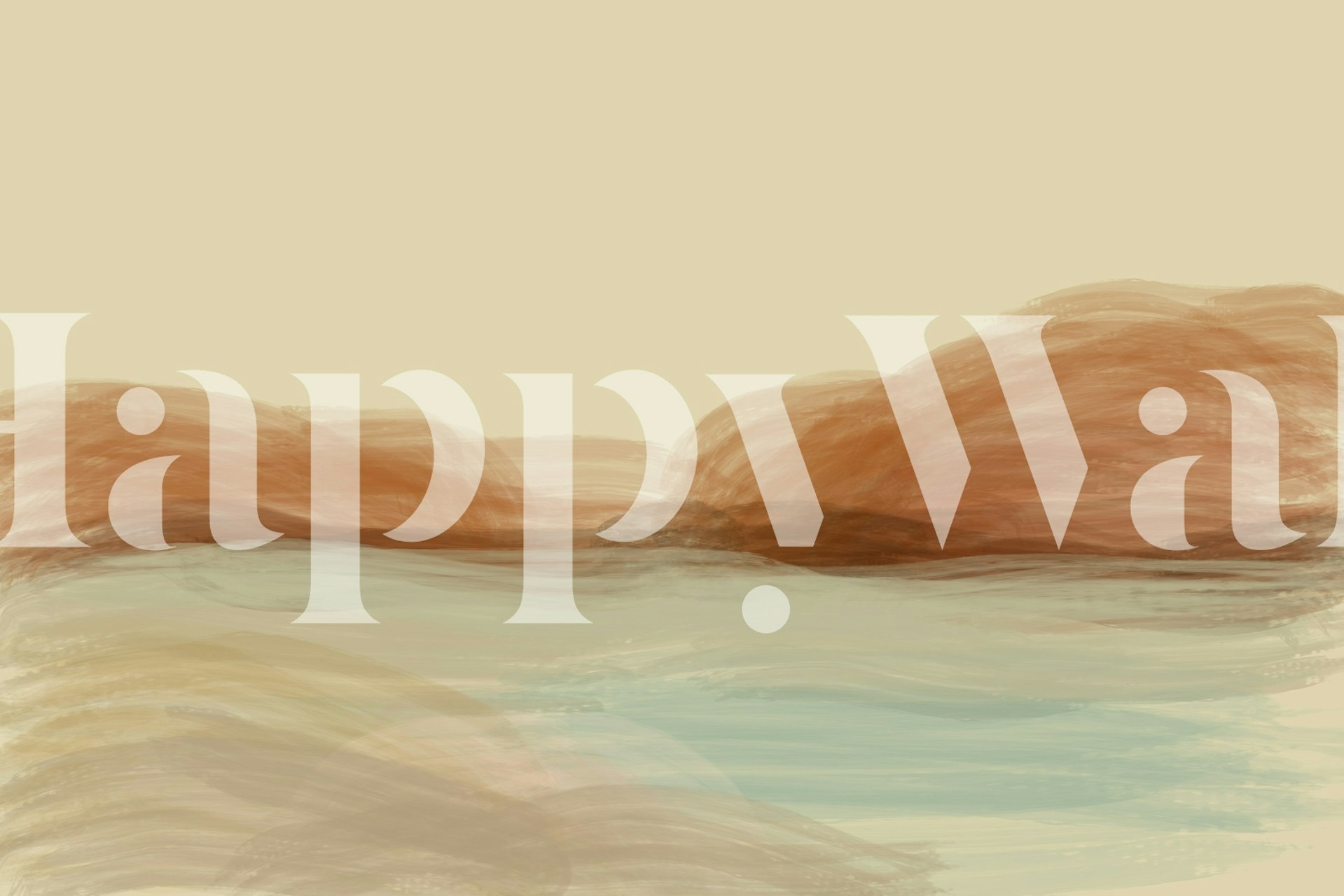 Papier peint Muted Sandscape View dans une pièce