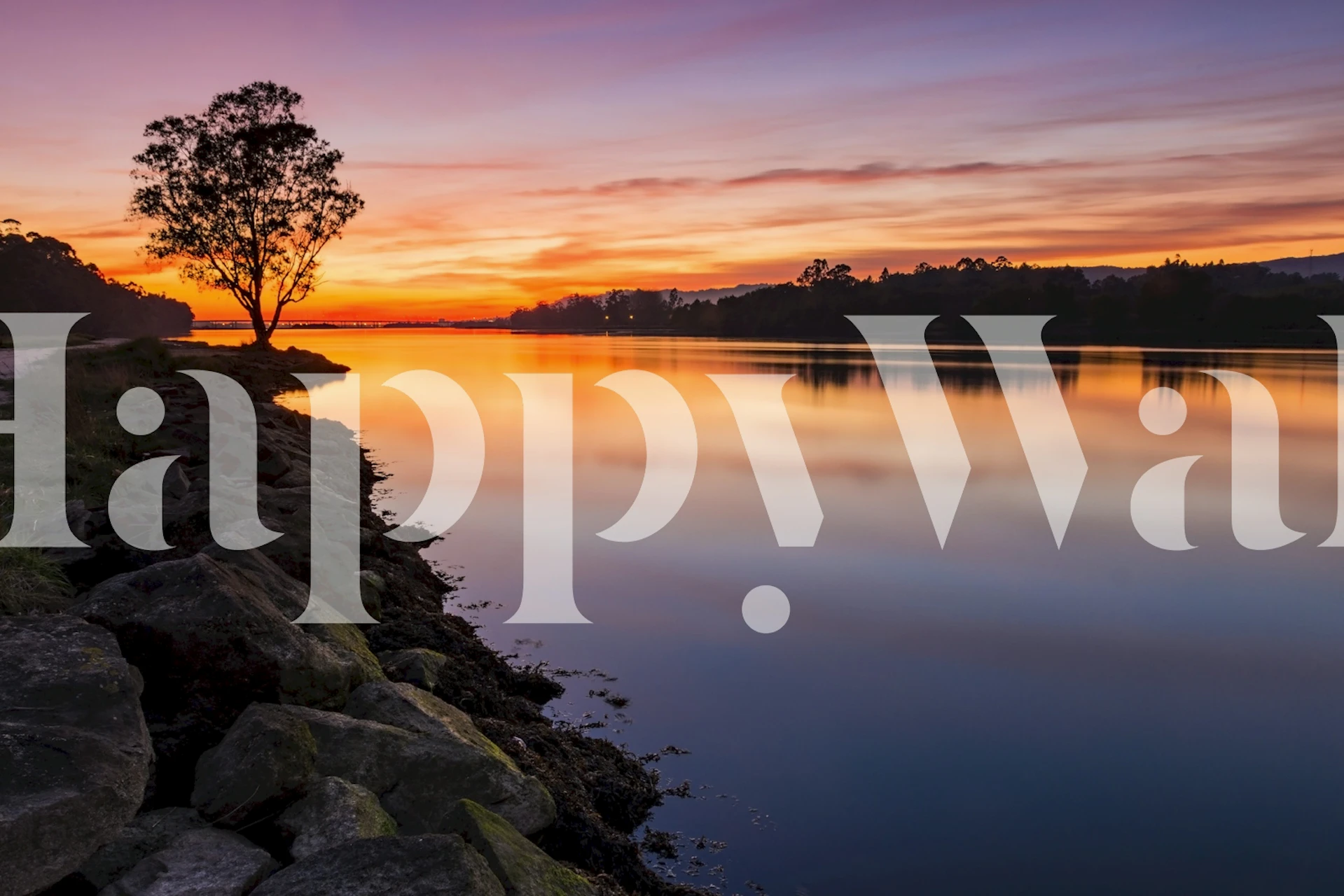 Twilight Reflection-tapet, der viser et roligt udsigt