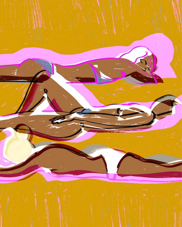 Sunbathers on Golden Sand