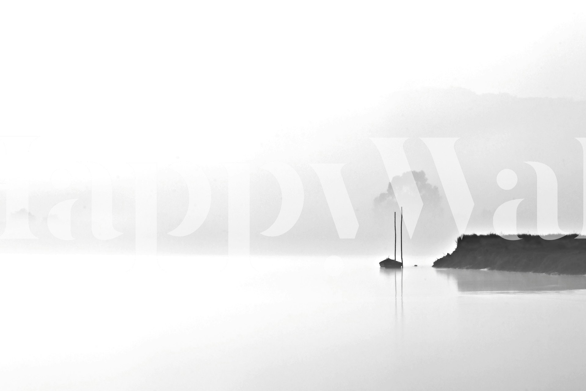 Ταπετσαρία Fog Drift σε φωτεινό δωμάτιο