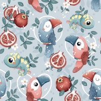 Jungle Gems - blue carta da parati