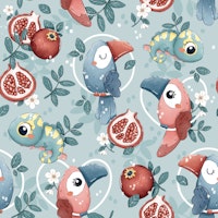 Jungle Gems - mint carta da parati