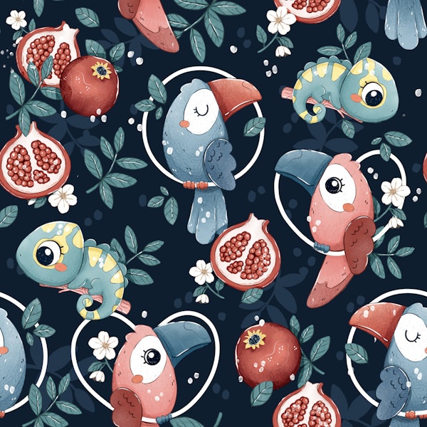 Jungle Gems - navy blue