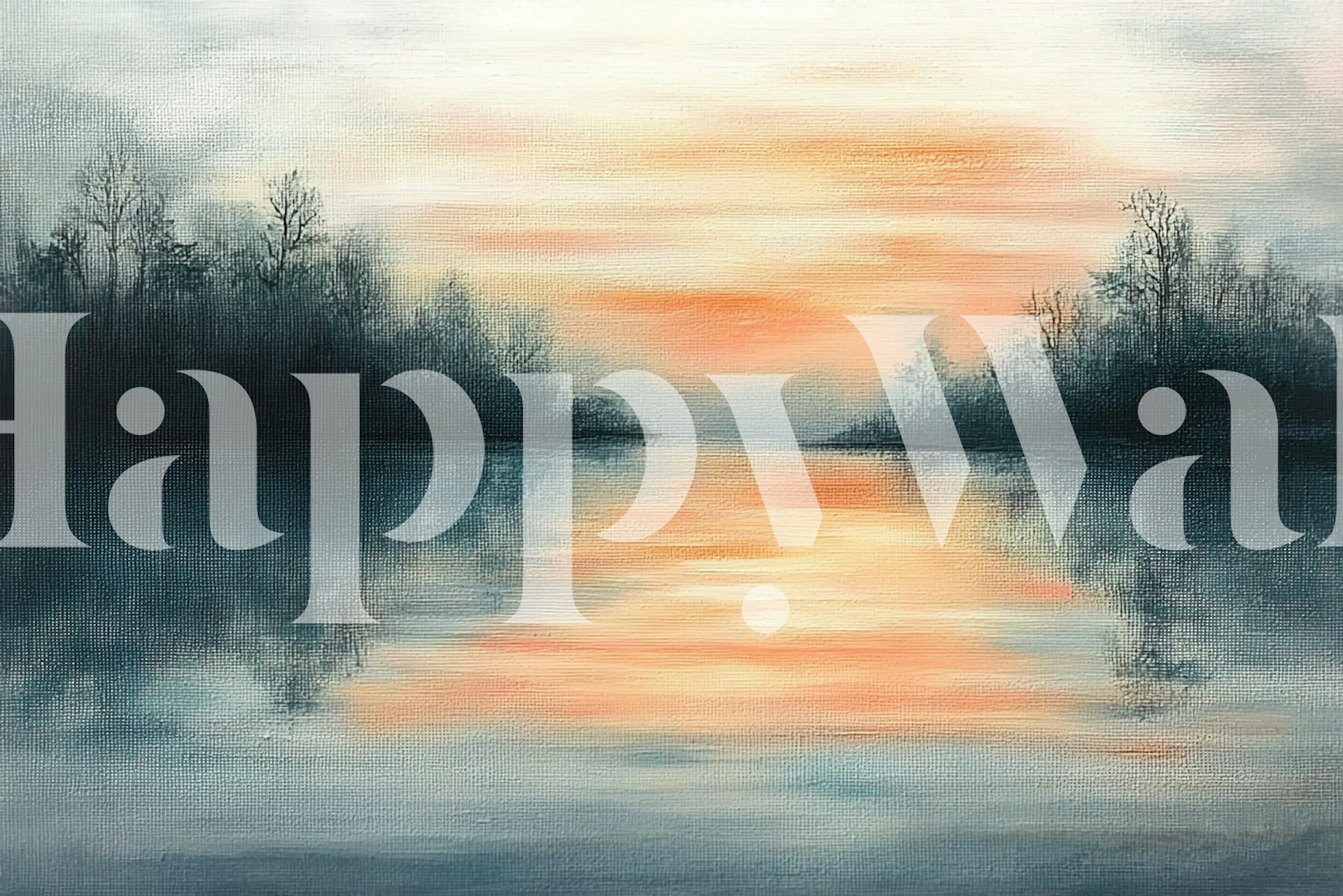 Abstract peach sunset wallpaper with grey tones and landscapes