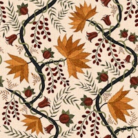 Golden Floral Vine with Autumn Berries tapetit