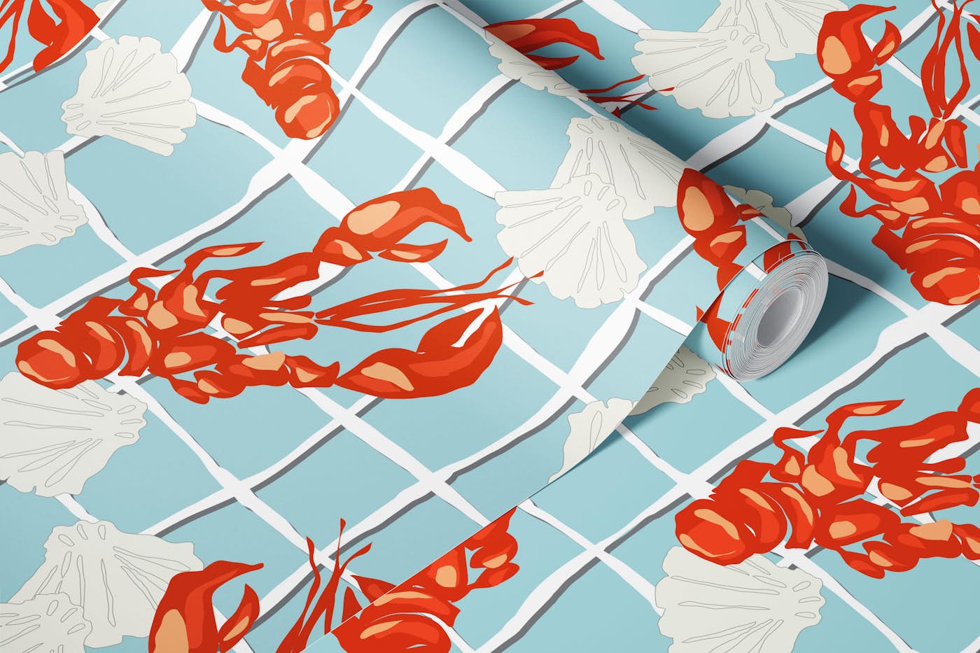 Capri Food Lobsters Fish wallpaper roll