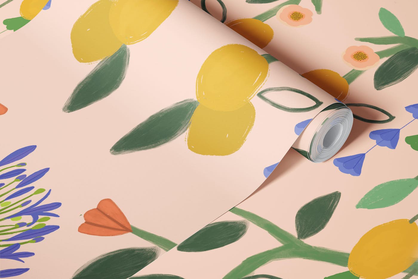 Lemon trees wallpaper roll