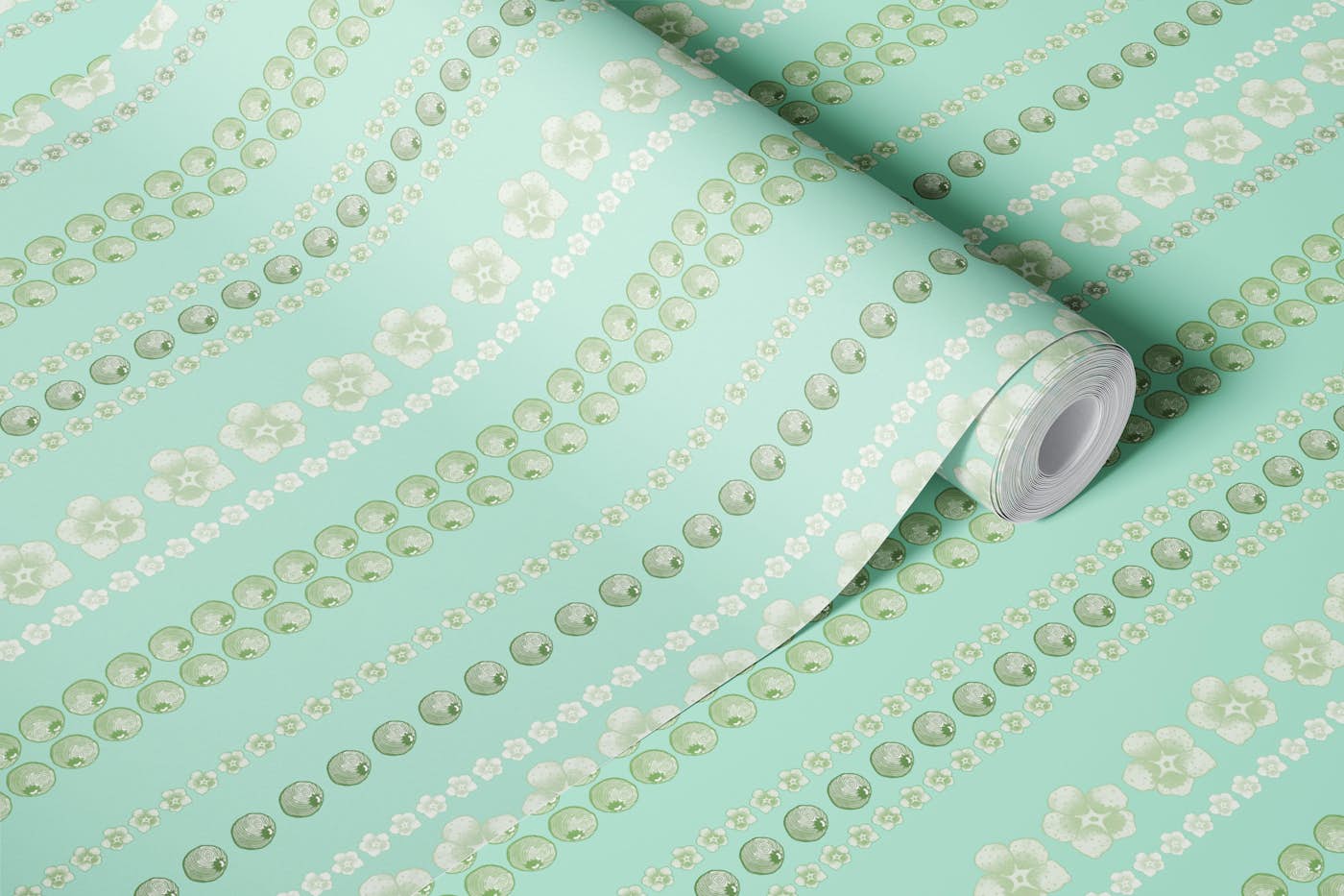 Krishna Kamal-Flower Strips-3 wallpaper roll