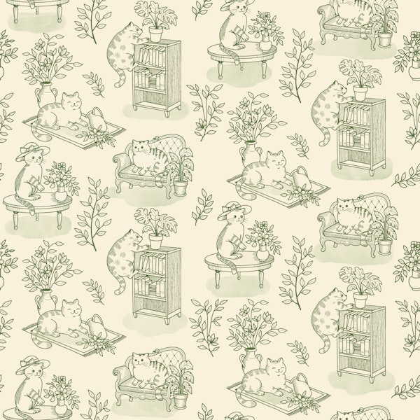 Chonky Cats Toile de Jouy