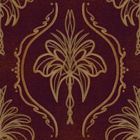 Golden Brocade Damask Burgundy tapete