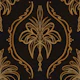 Golden Brocade Damask Dark Chocolate