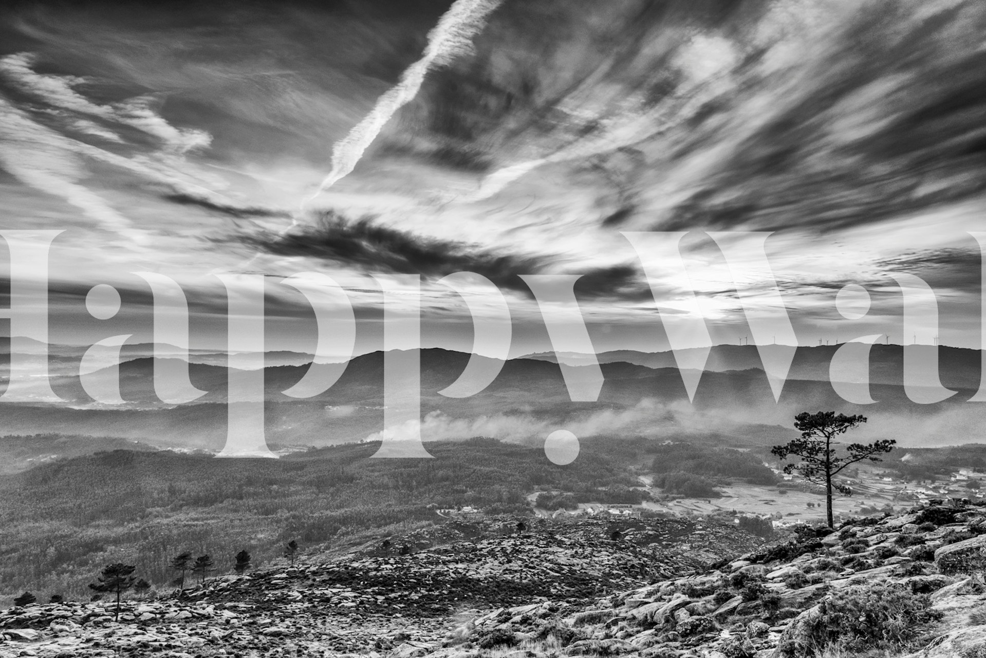 Wallpaper featuring a mountain landscape