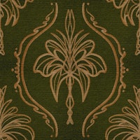 Golden Brocade Damask Olive Green tapete