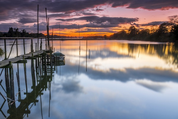 Sunset reflections on the river