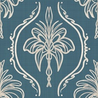 Revival Damask Grandmillennial Blue tapete