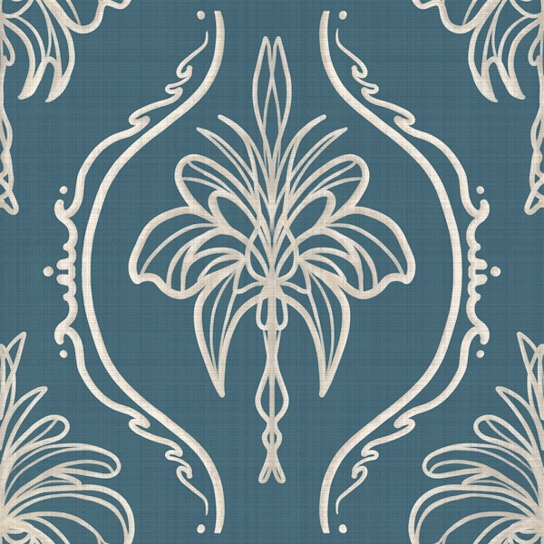 Revival Damask Grandmillennial Blue
