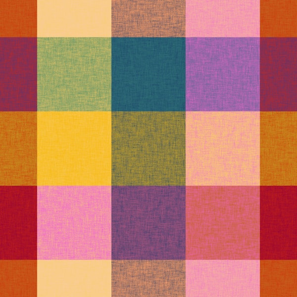 Rainbow Plaid Linen