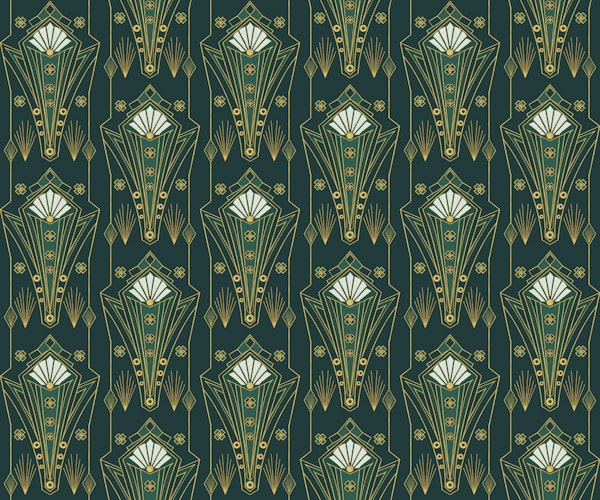 Luxurious Art Deco Green Gold