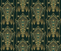 Luxurious Art Deco Dark Green Gold L carta da parati