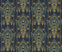Luxurious Art Deco Naval Blue Gold L wallpaper