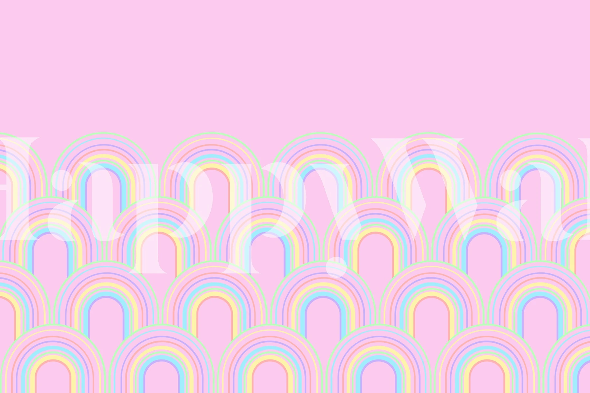 Unicorn Rainbow Arch Minimal tapet i et værelse