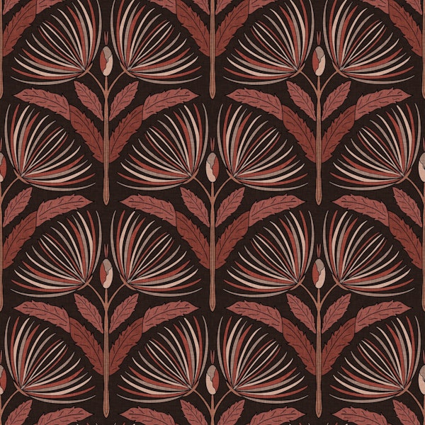 Art Deco Spider Mums - Cocoa - M