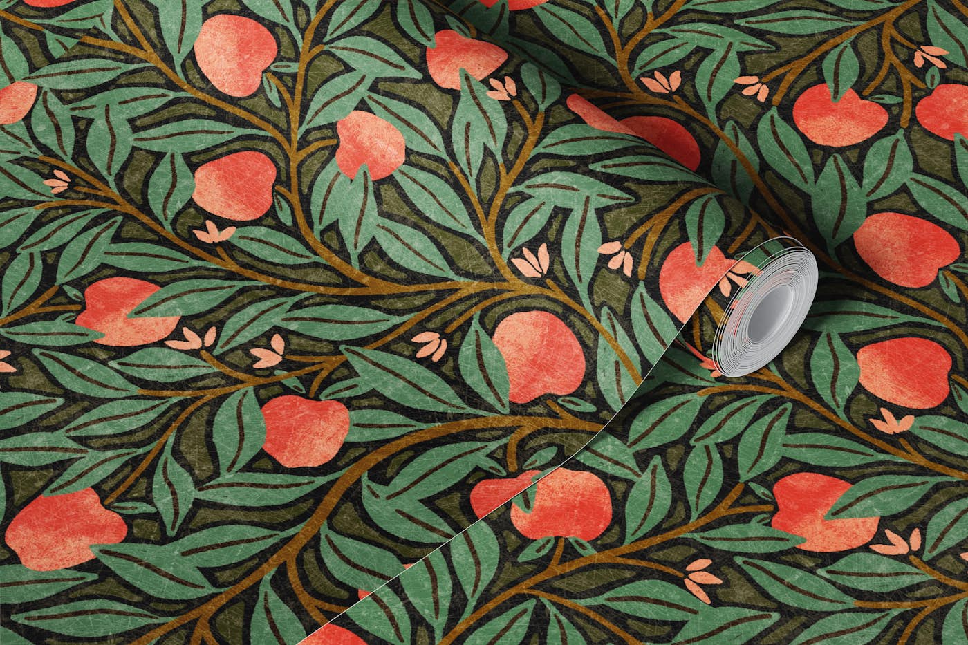 Jona - green and red wallpaper roll