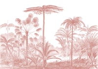 dusty pink vintage jungle tapete