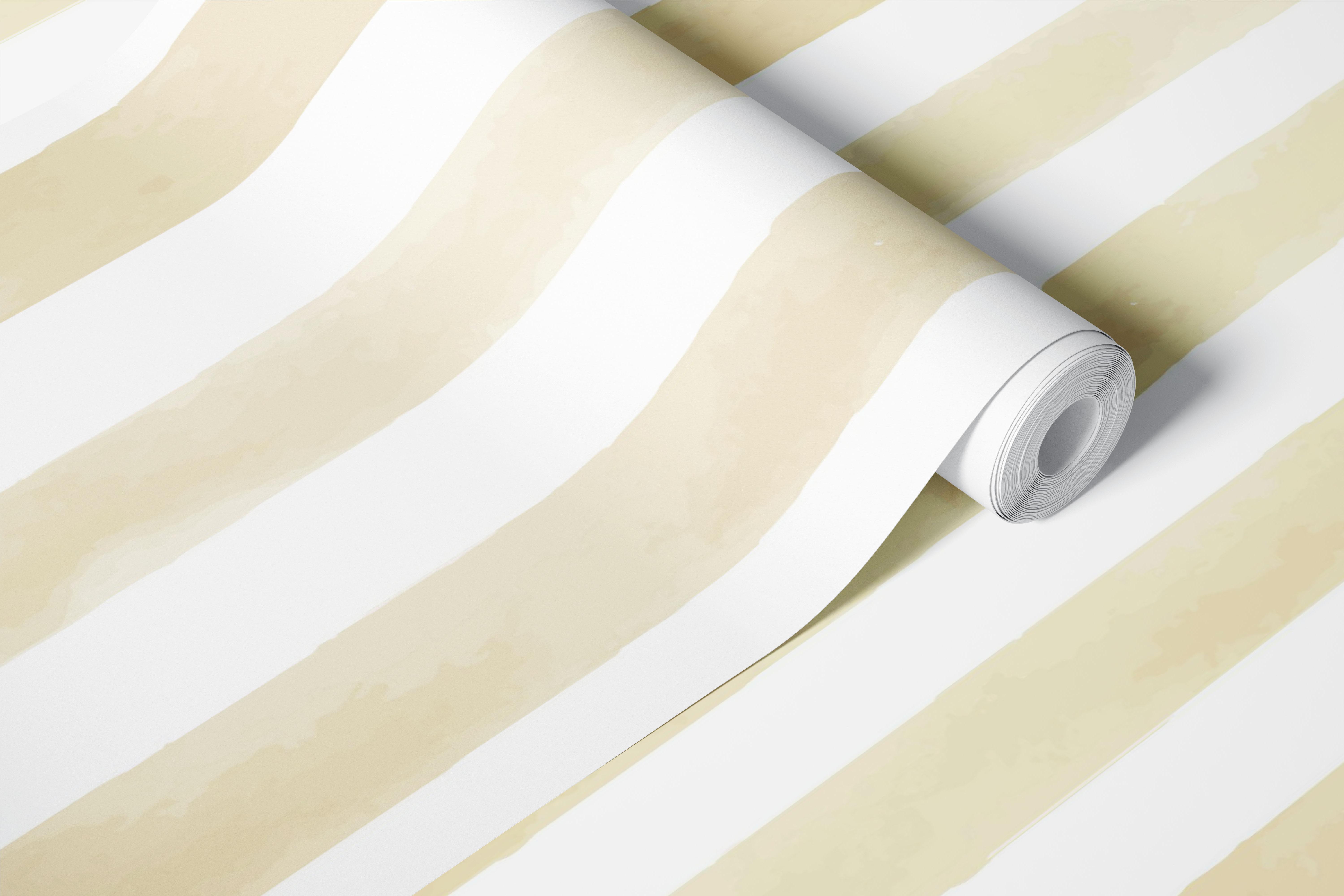 Beige watercolor stripes tapeta u sobi