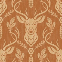 Cabincore Forest Deer - Orange Brown tapete