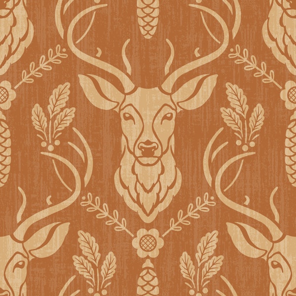 Cabincore Forest Deer - Orange Brown