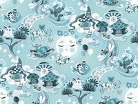 Moonlight in Magic Land - blue - large scale tapete