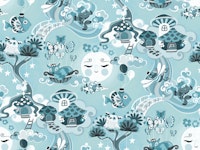 Moonlight in Magic Land - blue - small scale tapete