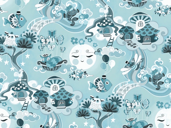 Moonlight in Magic Land - blue - small scale