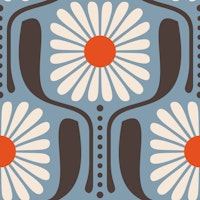 Timeless Daisy Art in Blue - L wallpaper