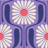 Timeless Daisy Art in Purple - S wallpaper