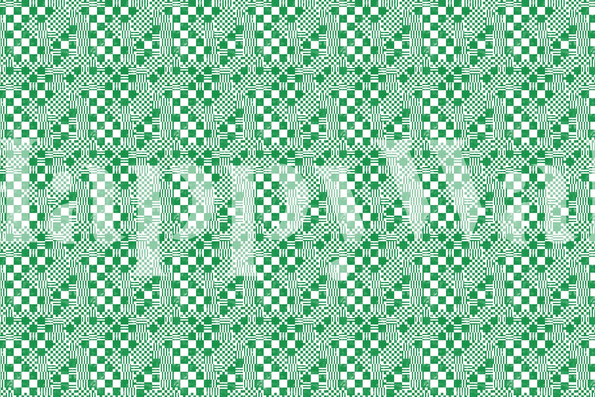 Green geometric squares pattern wallpaper in a repeating design