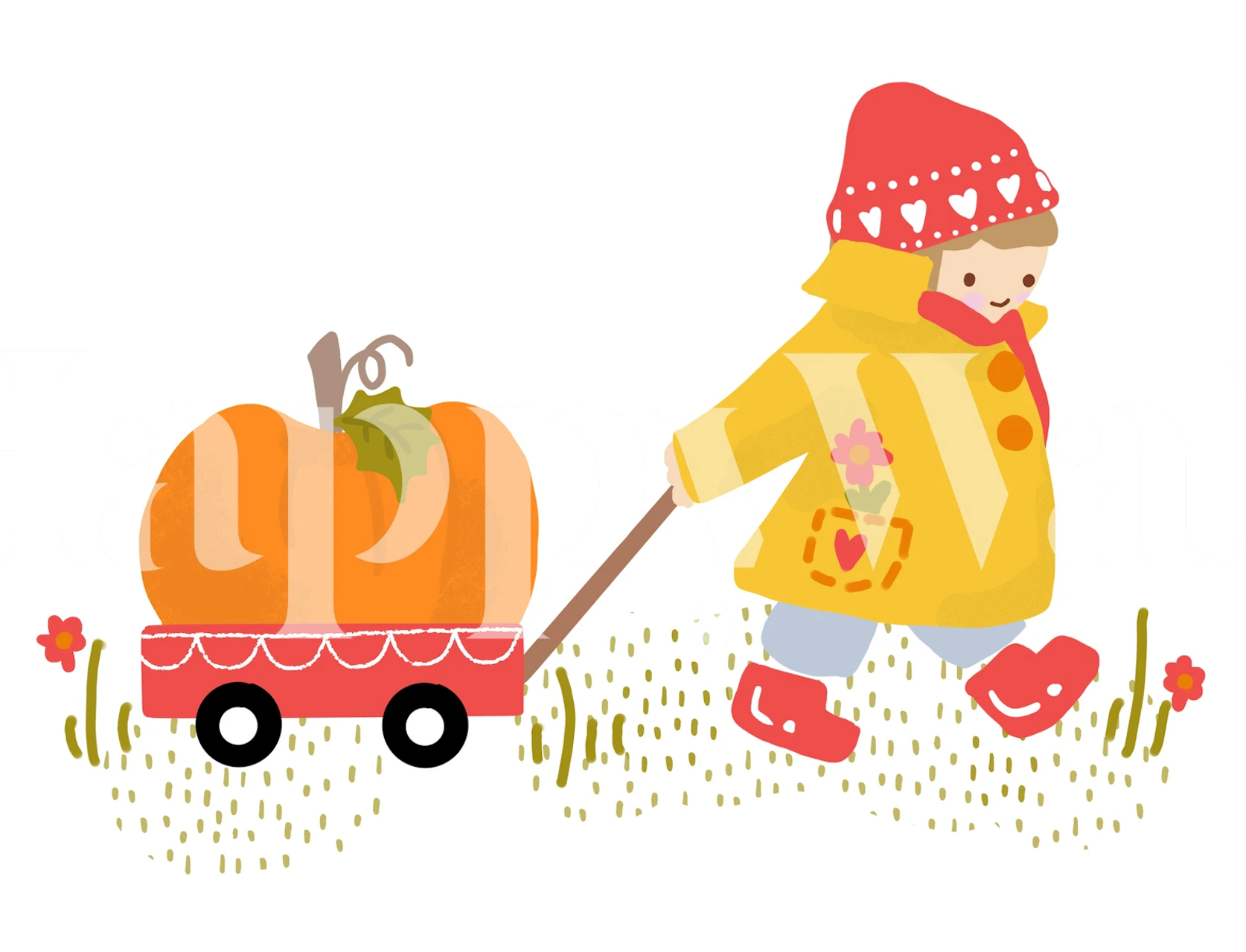 Pumpkin Picking wallpaper in a cozy room