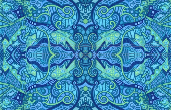 Fish Arabesque Bohemian Pattern