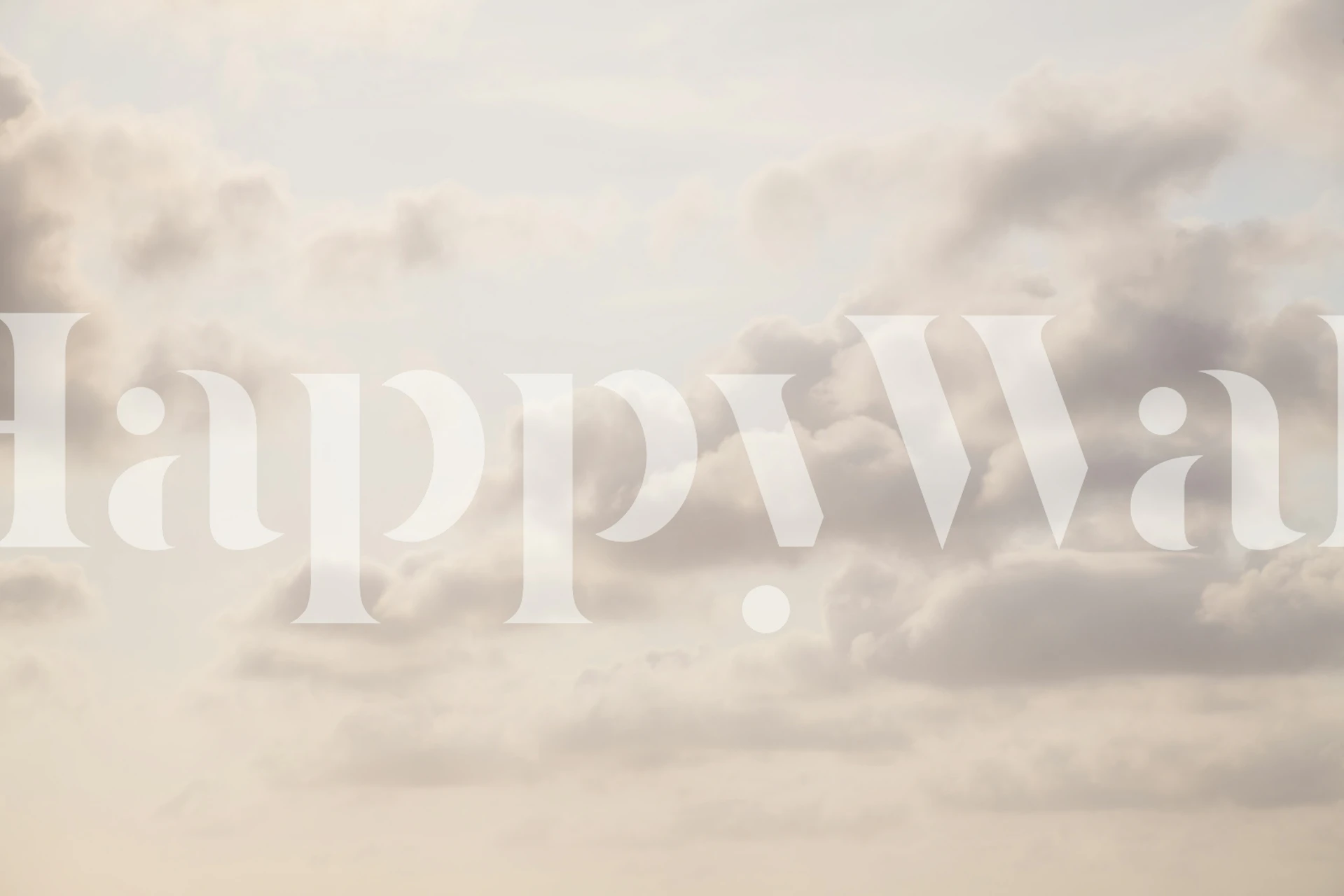 Soft beige Caribbean clouds wallpaper in a room