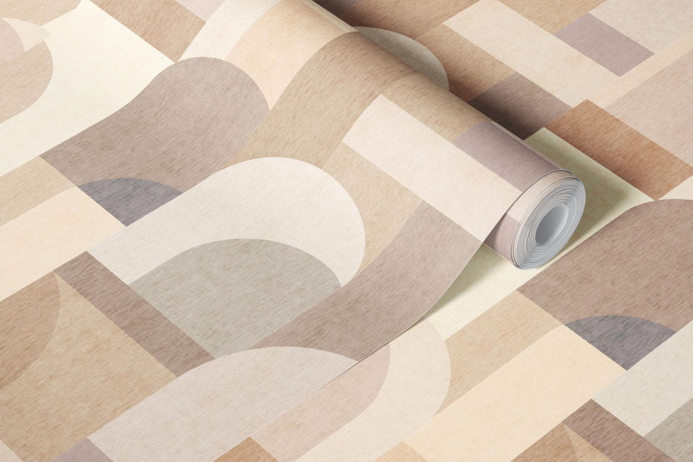 Textured Architectural Geometric - Warm Beige wallpaper roll