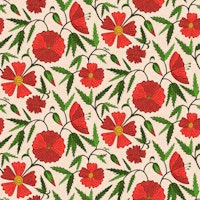 Garden Poppies - Bright Red - L ταπετσαρία