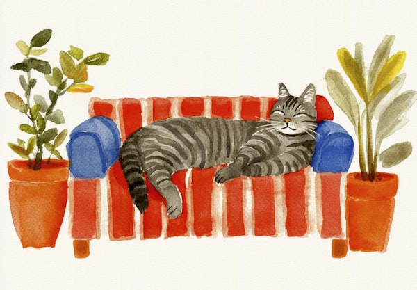 Charming Cat Lounging