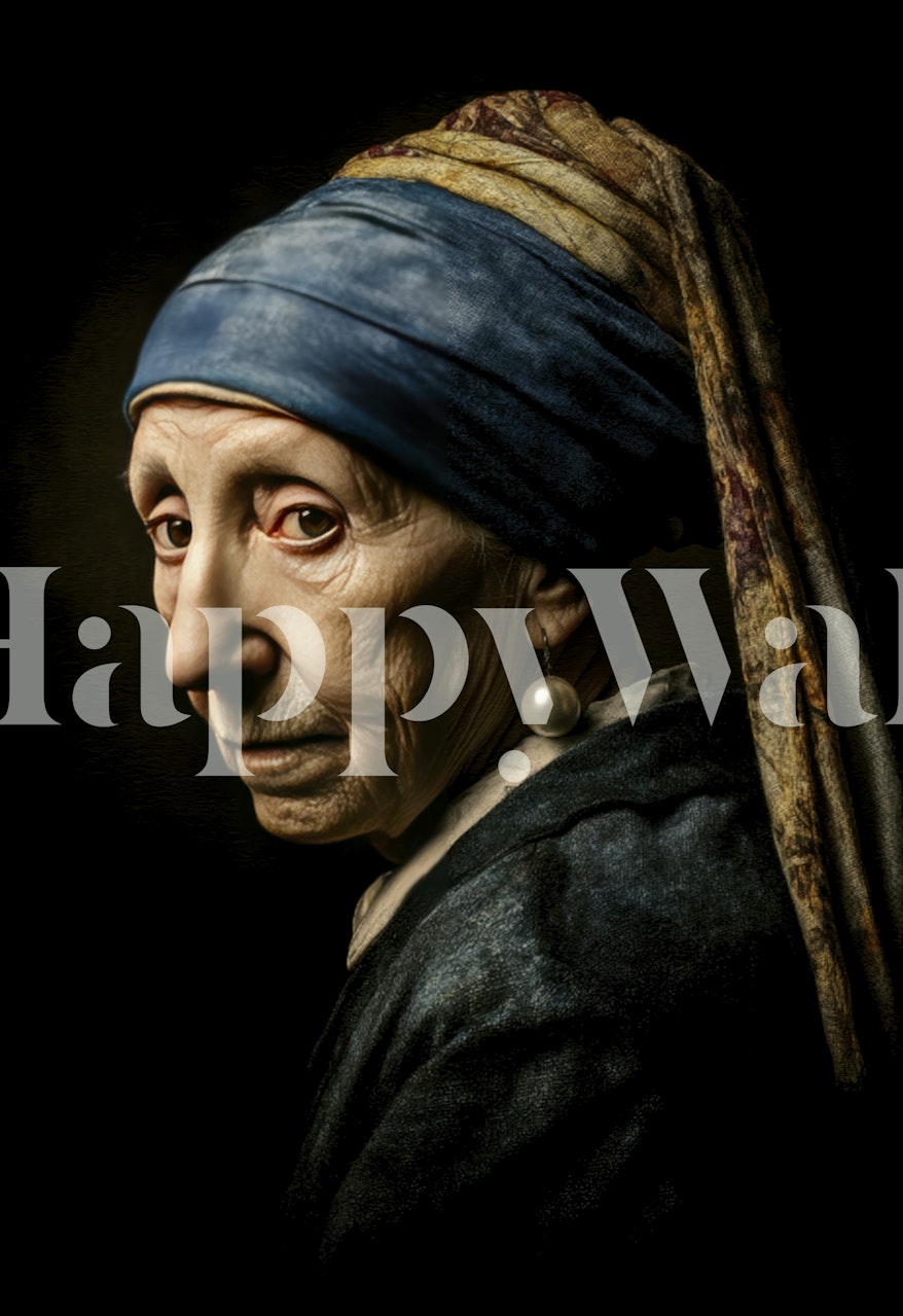 Lady with Pearl Earring in muted colors wallpaper
