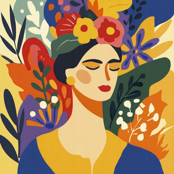 Colorful Mexican Botanical Lady
